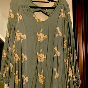 Free People Austin Floral Emboridered Swing Dress